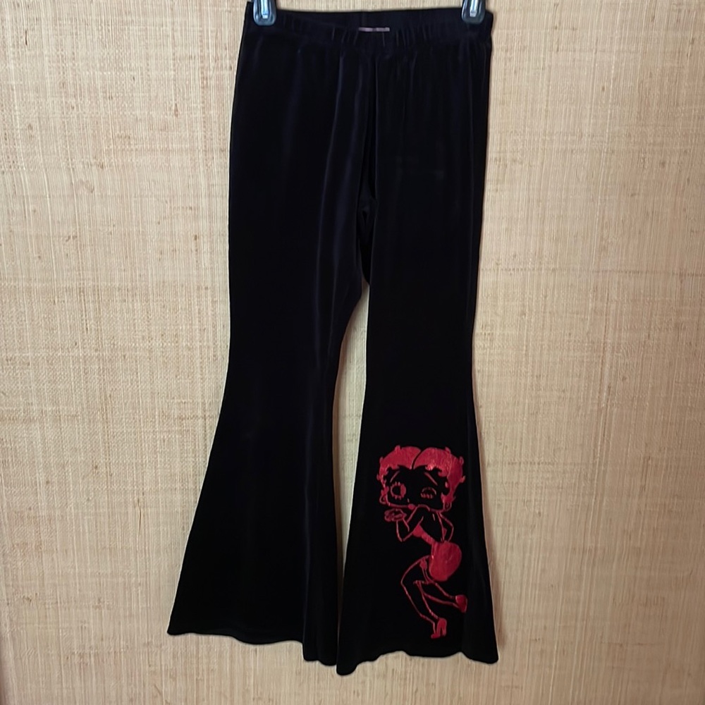 DOLLS KILL x BETTY BOOP black velour bottoms